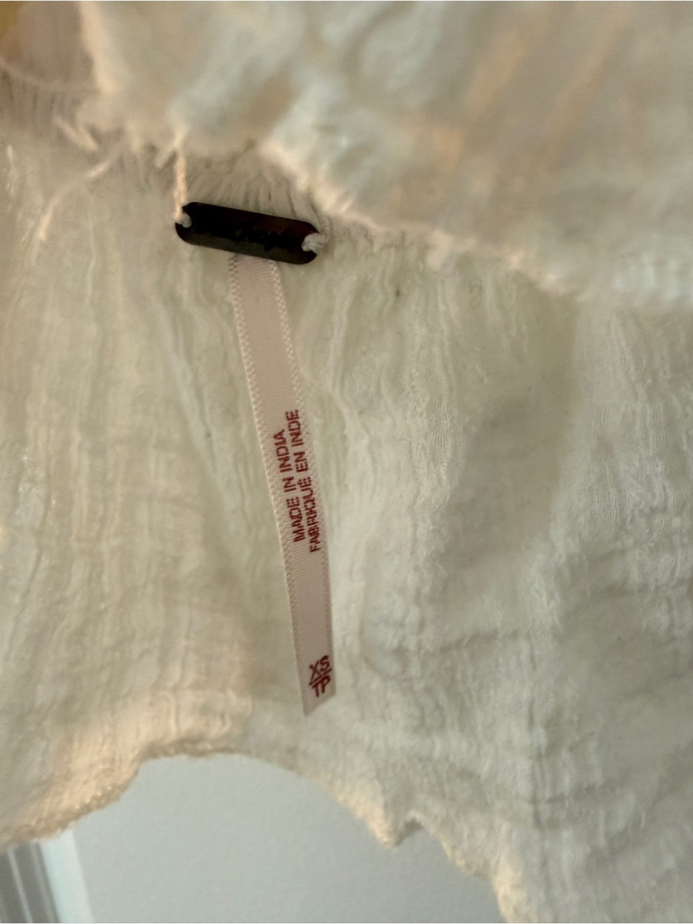 Free People Cream Knot-Front Gauze Strapless Top - Picture 4 of 4